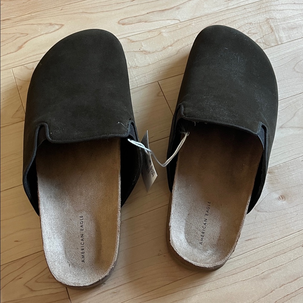 Brown Suede Slip-On Clogs - Picture 2 of 4